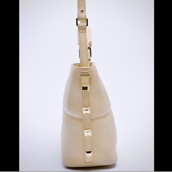 Blush Cream White Vegan Leather GOLD
STUDDED BAG Satchel Patchwork Y2K - Picture 2 of 6